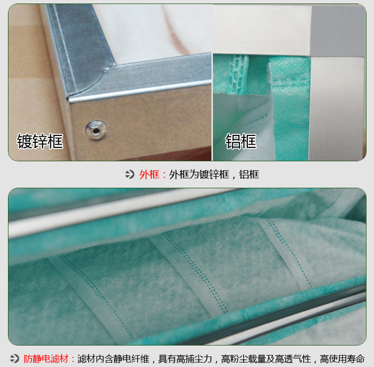 F6袋式中效過濾器產品細節圖片 F6袋式中效過濾器產品細節圖片